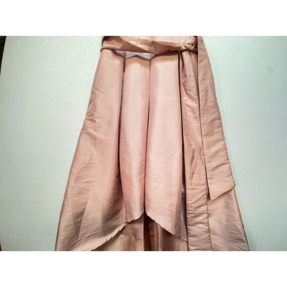 JH Evenings Womens V Neck High-Low Dress Tie Waist Size 4 Pink Sleeveless Summer - Picture 8 of 15